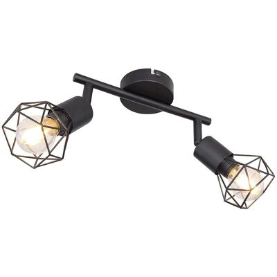 Globo Schwarze Deckenleuchte mit Verstellbaren Metallkäfigen - Deckenlampe Globo Schwarze Deckenleuchte mit Verstellbaren Metallkäfigen - Deckenlampe