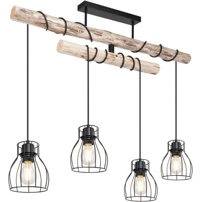 Globo Black Pendant Light - 15326-4D Rustic Industrial Style Globo Black Pendant Light - 15326-4D Rustic Industrial Style