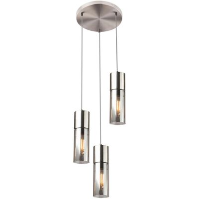 Globo Lighting Annika Nickel Pendant Lamp - 3 Lights - Modern Design Globo Lighting Annika Nickel Pendant Lamp - 3 Lights - Modern Design