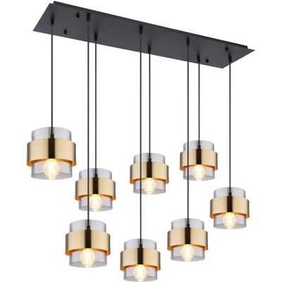 Globo Lighting Milley Black Suspension E27 8 Lamps - Lighting Fixture Globo Lighting Milley Black Suspension E27 8 Lamps - Lighting Fixture