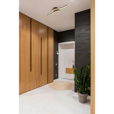 Globo Evita LED Deckenleuchte - Modernes Schwarz & Holz Globo Evita LED Deckenleuchte - Modernes Schwarz & Holz