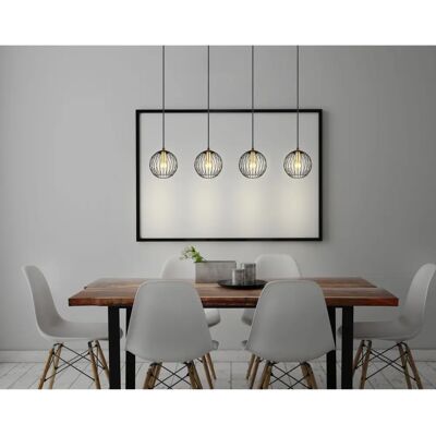 Globo Lighting Eusebius Schwarze Pendellampe - Höhenverstellbar, 4 Glühbirnen Globo Lighting Eusebius Schwarze Pendellampe - Höhenverstellbar, 4 Glühbirnen