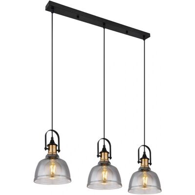 Globo Lighting Dorothea Pendant Lamp - 3 Bulb Black Metal Globo Lighting Dorothea Pendant Lamp - 3 Bulb Black Metal