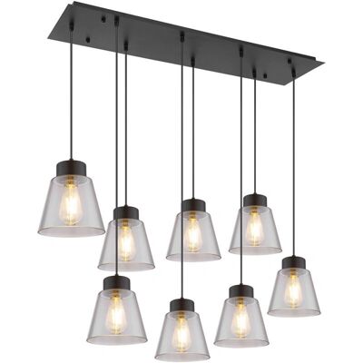 Globo Schwarze Pendelleuchte - 8 E27 - Modernes Interieur Globo Schwarze Pendelleuchte - 8 E27 - Modernes Interieur