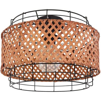 Globo Lighting GINA - Vintage Ceiling Lamp with Black Metal & Bamboo Globo Lighting GINA - Vintage Ceiling Lamp with Black Metal & Bamboo