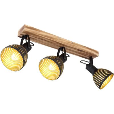 Globo Lighting Lenna Holz Braun E27 3-Lampen Deckenstrahler Globo Lighting Lenna Holz Braun E27 3-Lampen Deckenstrahler