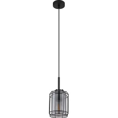 Globo - Hängeleuchte Kammi - Schwarz matt, Rauchglas, Höhenverstellbar - Hängeleuchte Globo - Hängeleuchte Kammi - Schwarz matt, Rauchglas, Höhenverstellbar - Hängeleuchte