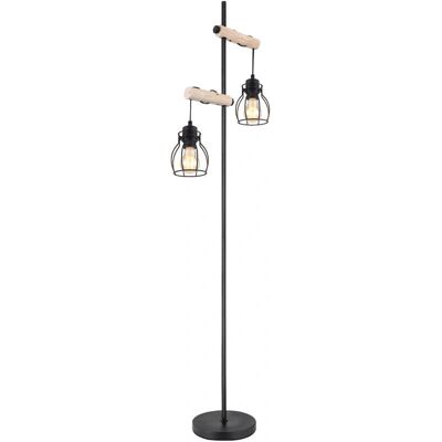 Globo Schwarze Stehlampe - 150cm Höhe, E27, 2 Lichtquellen Globo Schwarze Stehlampe - 150cm Höhe, E27, 2 Lichtquellen
