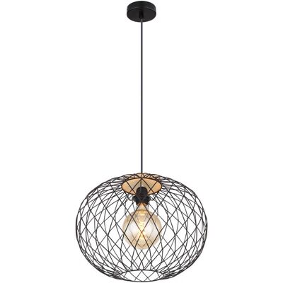 Globo Lacky Pendelleuchte - Schwarz Metall 40cm - E27 - Retro Stil Globo Lacky Pendelleuchte - Schwarz Metall 40cm - E27 - Retro Stil