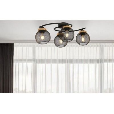 Globo Lighting Pablo Schwarze Deckenleuchte - 4 E27 - Modern, Verstellbar Globo Lighting Pablo Schwarze Deckenleuchte - 4 E27 - Modern, Verstellbar