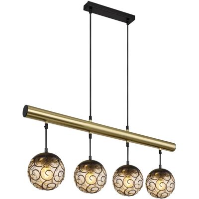 Globo Lighting Fitz Metall Schwarz E27 4 Lampen Pendellampe Globo Lighting Fitz Metall Schwarz E27 4 Lampen Pendellampe