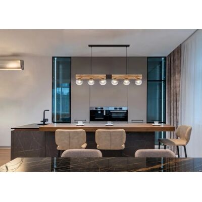 Lámpara Colgante Negra Globo Lighting Moitas - 6 E27, 40W Máx Lámpara Colgante Negra Globo Lighting Moitas - 6 E27, 40W Máx
