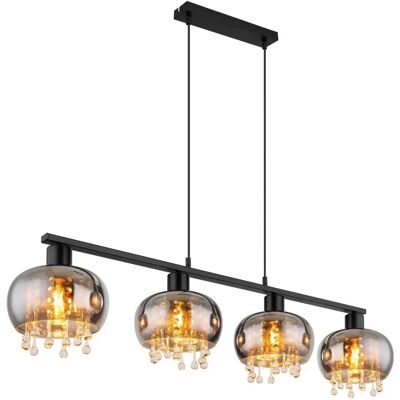 GLOBO Corry Hängeleuchte - Matt Schwarz - Rauchglas - Klassischer Stil GLOBO Corry Hängeleuchte - Matt Schwarz - Rauchglas - Klassischer Stil