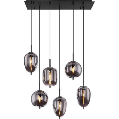 Globo Lighting Blacky Series Pendant Lamp - E14, 6 Bulbs, Black Globo Lighting Blacky Series Pendant Lamp - E14, 6 Bulbs, Black