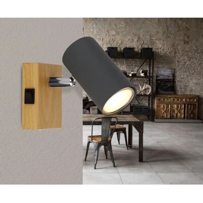 GLOBO Robby Wandstrahler - Verstellbar, GU10, Holz-Details GLOBO Robby Wandstrahler - Verstellbar, GU10, Holz-Details