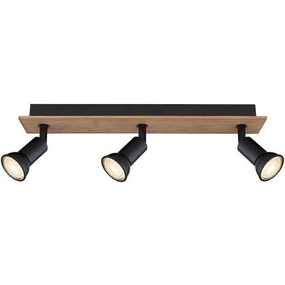 Globo Drew Deckenstrahler - Verstellbar Schwarz/Holz - 3 GU10 Lampen Globo Drew Deckenstrahler - Verstellbar Schwarz/Holz - 3 GU10 Lampen