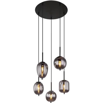 Globo Blacky Pendelleuchte - E14, 5 Lampen, 150cm Globo Blacky Pendelleuchte - E14, 5 Lampen, 150cm