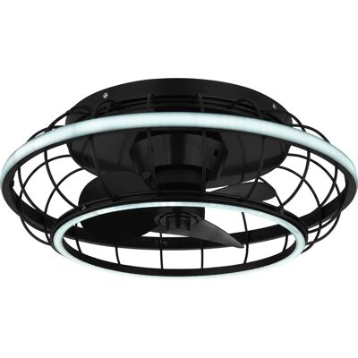 Globo Schwarzer Metall-Deckenventilator - Dimmbar, Fernbedienung, 40W Globo Schwarzer Metall-Deckenventilator - Dimmbar, Fernbedienung, 40W