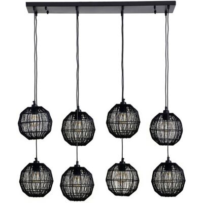 Globo Hermi II Schwarze Pendelleuchte - 8 Lichter Globo Hermi II Schwarze Pendelleuchte - 8 Lichter