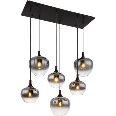 GLOBO MAXY Hängeleuchte - 6 E27, Rauchglas, 86x42cm - Innenbereich GLOBO MAXY Hängeleuchte - 6 E27, Rauchglas, 86x42cm - Innenbereich