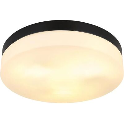 GLOBO Vranos Outdoor Ceiling Light - 30cm Black Metal IP44 GLOBO Vranos Outdoor Ceiling Light - 30cm Black Metal IP44