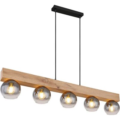 Globo Lighting Lineare Pendelleuchte Schwarz Holzoptik 5 E27 - Deckenleuchte Globo Lighting Lineare Pendelleuchte Schwarz Holzoptik 5 E27 - Deckenleuchte