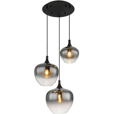 Globo Maxy Függeszték - Füstszínű üveg, Fekete, 3xE27 Globo Maxy Függeszték - Füstszínű üveg, Fekete, 3xE27