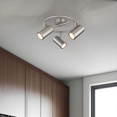 GLOBO 57914-3N Projecteur de Plafond Argenté - Luminaire - Publicité GLOBO 57914-3N Projecteur de Plafond Argenté - Luminaire - Publicité
