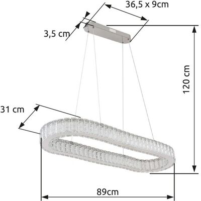 GLOBO 67162-58 Függeszték - LED 58W/3566lm 2700-6000K, Krom & Átlátszó GLOBO 67162-58 Függeszték - LED 58W/3566lm 2700-6000K, Krom & Átlátszó
