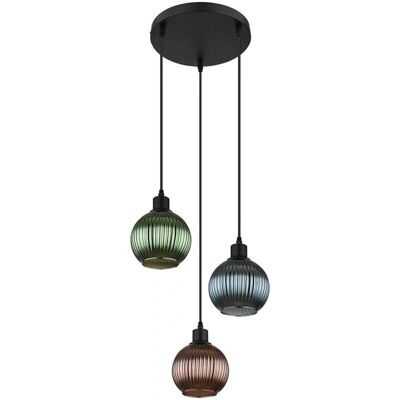GLOBO 15638-3 ZUMBA Pendelleuchte - Schwarz, Bunt - Pendelleuchte GLOBO 15638-3 ZUMBA Pendelleuchte - Schwarz, Bunt - Pendelleuchte
