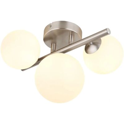Globo Ceiling Light - Satin Nickel - 3x G9 LED - Modern Design Globo Ceiling Light - Satin Nickel - 3x G9 LED - Modern Design