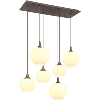 GLOBO Maxy függeszték - 6 E27 foglalat - Barna & Fehér - Beltéri GLOBO Maxy függeszték - 6 E27 foglalat - Barna & Fehér - Beltéri