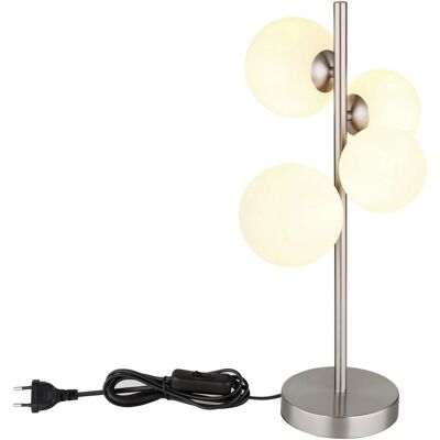 Lampa stołowa Globo Srebrna - Styl klasyczny - 51cm Lampa stołowa Globo Srebrna - Styl klasyczny - 51cm