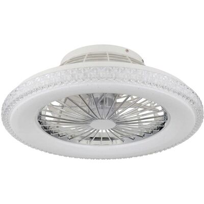 GLOBO Ceiling Fan with Light - Chrome, White, Remote Control GLOBO Ceiling Fan with Light - Chrome, White, Remote Control