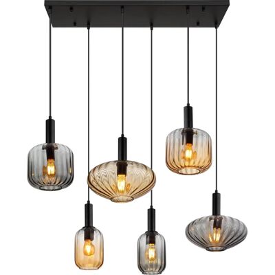 GLOBO LIGHTING Hängeleuchte - Modern Rechteckig Schwarz Glas GLOBO LIGHTING Hängeleuchte - Modern Rechteckig Schwarz Glas