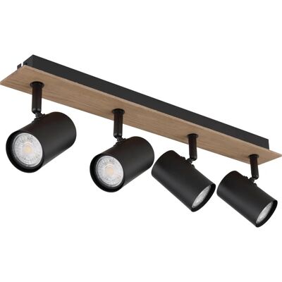 Globo Black and Wood 4-Light Fixture - Lighting fixture Globo Black and Wood 4-Light Fixture - Lighting fixture