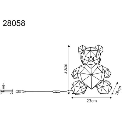 Globo Lighting Deko-Teddy mit Herz - Tischlampe Globo Lighting Deko-Teddy mit Herz - Tischlampe