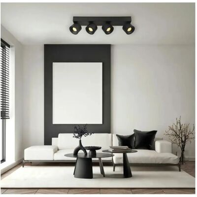 Globo Lighting LED Ceiling Spotlight - 4 LED, Black, Adjustable Globo Lighting LED Ceiling Spotlight - 4 LED, Black, Adjustable