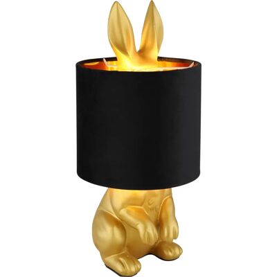 GLOBO 21633G Lampe de table - Lapin, Abat-jour en velours noir, E27, 25W GLOBO 21633G Lampe de table - Lapin, Abat-jour en velours noir, E27, 25W
