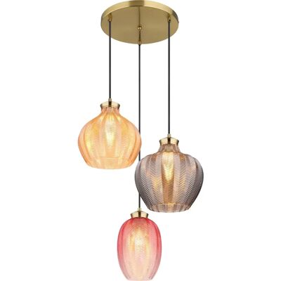 GLOBO Deckenleuchte - 15898-3HR - Elegant Gold Rot Mora - Deckenleuchte GLOBO Deckenleuchte - 15898-3HR - Elegant Gold Rot Mora - Deckenleuchte