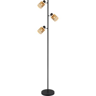 Lampadaire NOWA MALI - Noir mat - Bambou & Métal - E14 - Publicité Lampadaire NOWA MALI - Noir mat - Bambou & Métal - E14 - Publicité