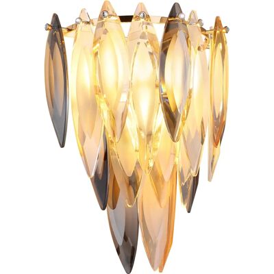 GLOBO 64136W Wandleuchte - Kristall, Grau, Gold - Wandlampe GLOBO 64136W Wandleuchte - Kristall, Grau, Gold - Wandlampe