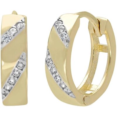 Firetti Gold Zirconia Creolen - Geschenk-Perfekt Firetti Gold Zirconia Creolen - Geschenk-Perfekt