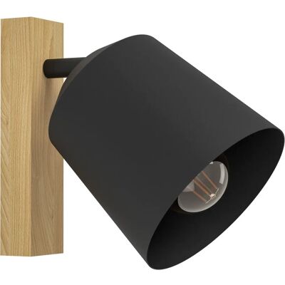 EGLO Cotorro Wandleuchte - E27, 40W, Schwarz & Holz EGLO Cotorro Wandleuchte - E27, 40W, Schwarz & Holz