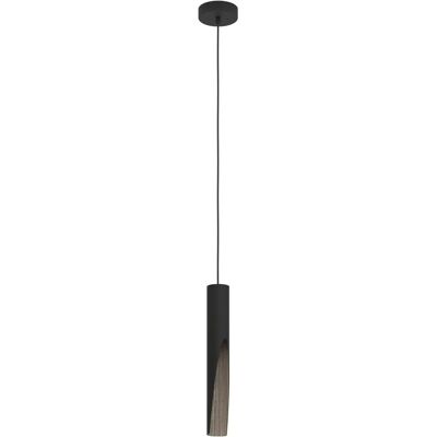 EGLO Barbotto - Czarna LED zawieszana lampa z drewnianym wnętrzem EGLO Barbotto - Czarna LED zawieszana lampa z drewnianym wnętrzem