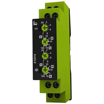 TELE E1ZI10 Flerfunktionstidsrelä - 12-240VAC/DC, 2 tidsinställningar, IP40/IP20 TELE E1ZI10 Flerfunktionstidsrelä - 12-240VAC/DC, 2 tidsinställningar, IP40/IP20