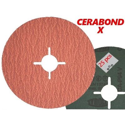 Tyrolit Cerabond X - 125 mm Durchmesser - 22 mm Bohrung - 80 Körnung Fiberscheibe Tyrolit Cerabond X - 125 mm Durchmesser - 22 mm Bohrung - 80 Körnung Fiberscheibe