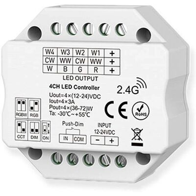 ISOLED Sys-Pro Dimmer LED RGBW sans fil 1-4 canaux 12-24V - Accessoires - Publicité ISOLED Sys-Pro Dimmer LED RGBW sans fil 1-4 canaux 12-24V - Accessoires - Publicité