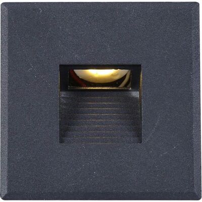 Isoled Wandleuchtenabdeckung - Schwarzes Aluminium eckig für Sys-Wall68 LED Einbaulampe Isoled Wandleuchtenabdeckung - Schwarzes Aluminium eckig für Sys-Wall68 LED Einbaulampe