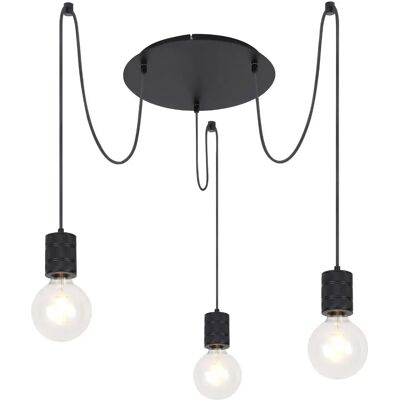 Suspension ronde noire mate ISOLED - 3xE27 - Publicité Suspension ronde noire mate ISOLED - 3xE27 - Publicité